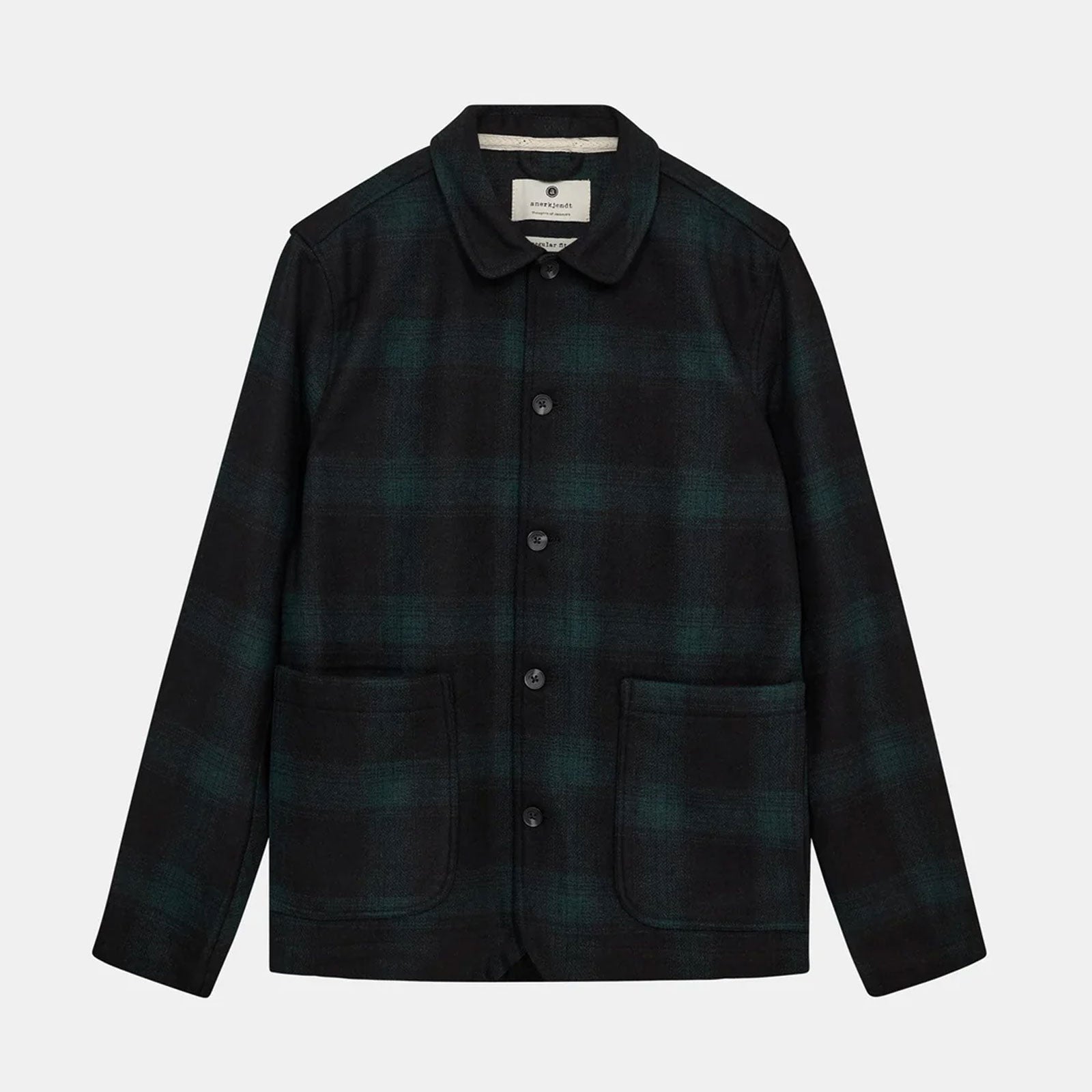 Akoscar Woolen Overshirt forest night Anerkjendt