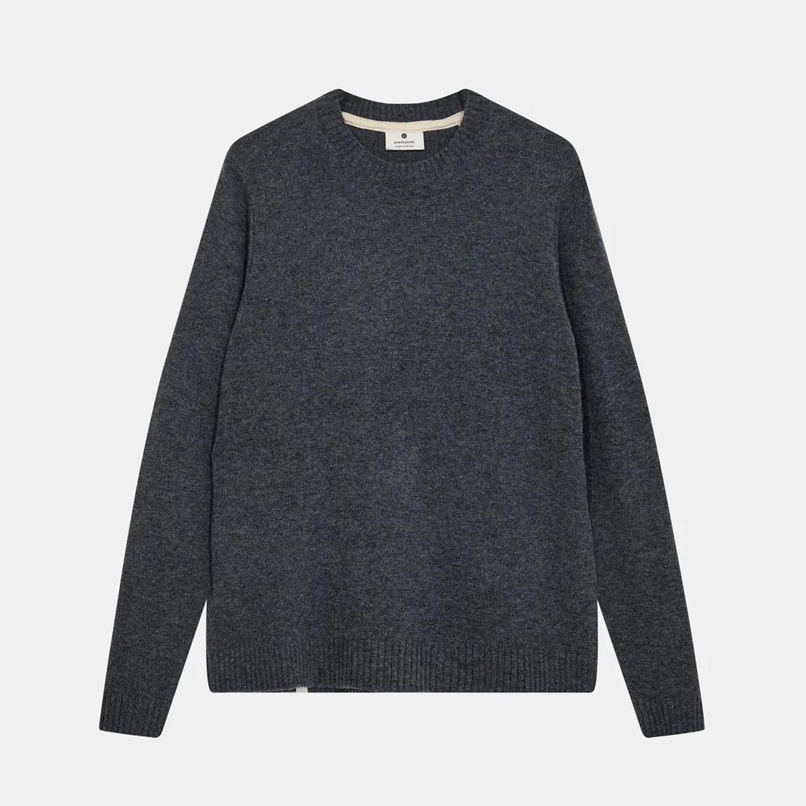 Akpeter Merino Wool Knit Jumper dark grey mel Anerkjendt