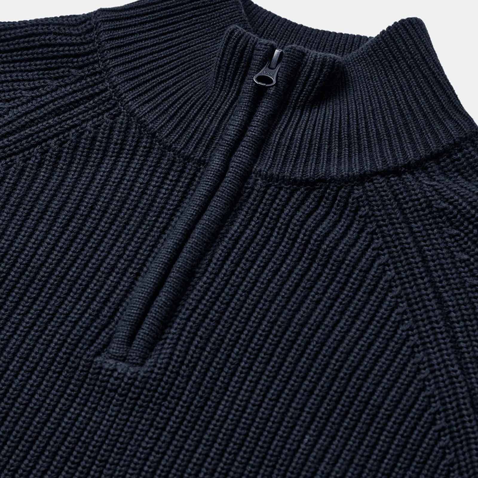 Aksune Patent Half Zip Knit Jumper sky captain Anerkjendt