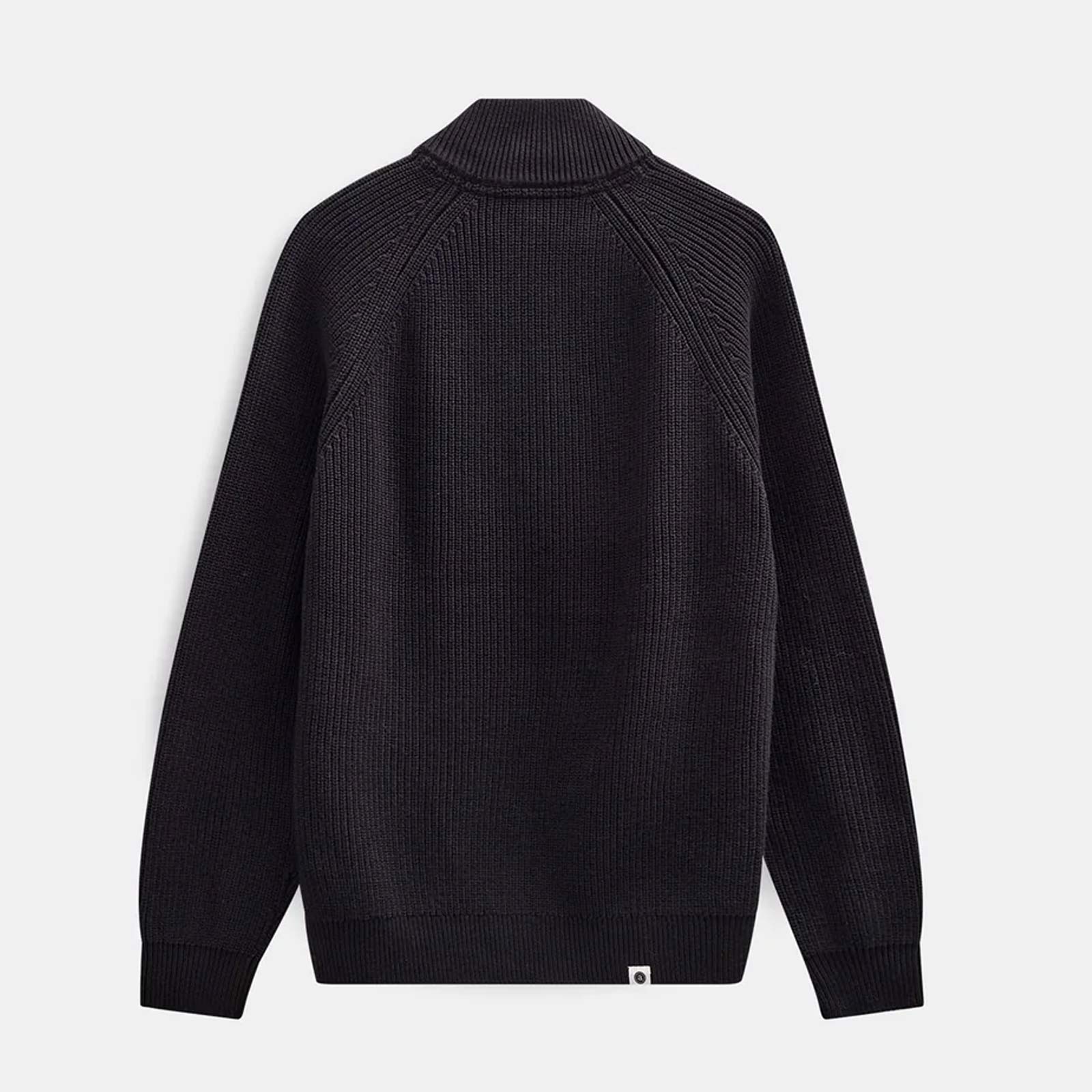 Aksune Patent Half Zip Knit caviar