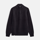 Aksune Patent Half Zip Knit caviar