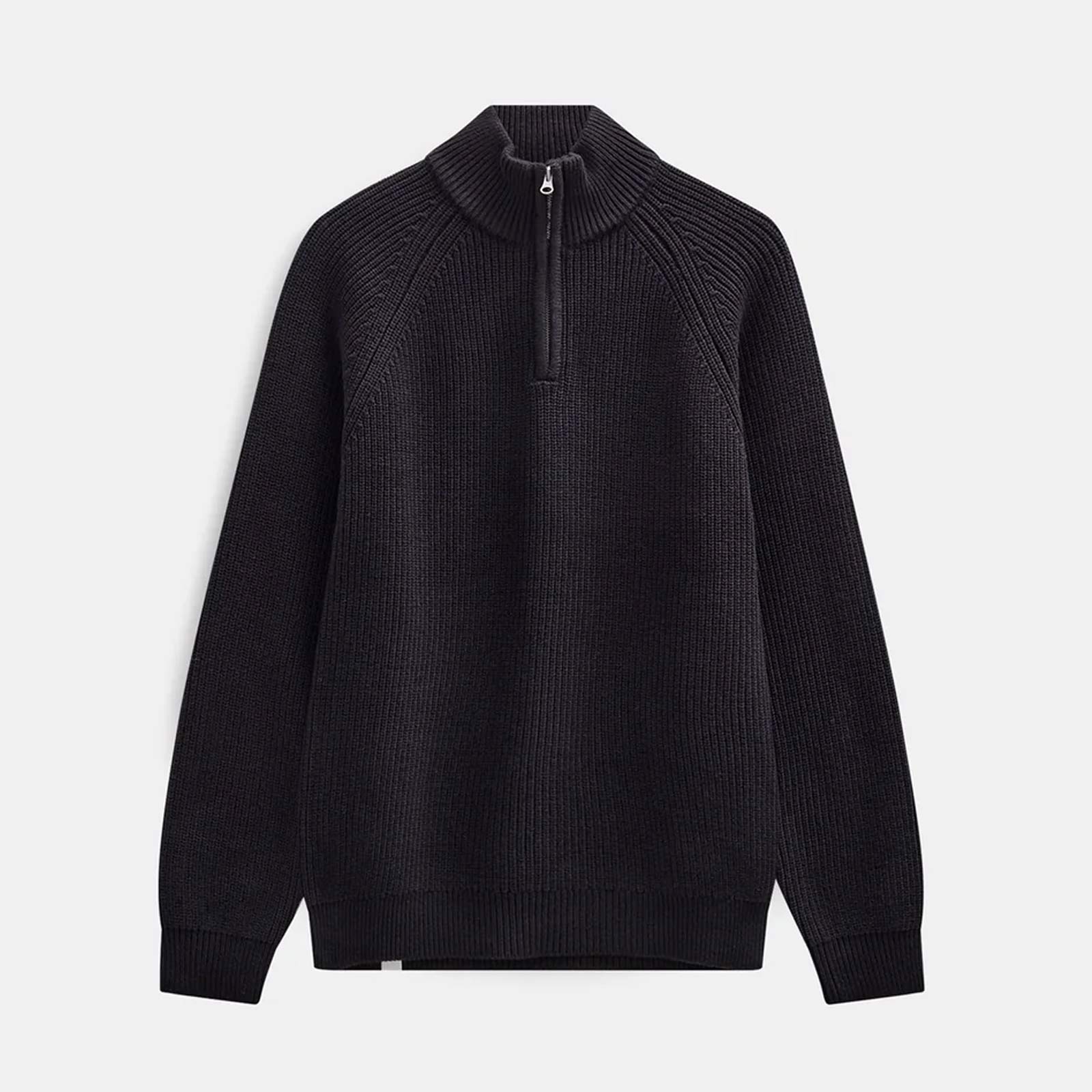 Aksune Patent Half Zip Knit caviar