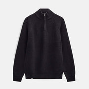 Aksune Patent Half Zip Knit caviar