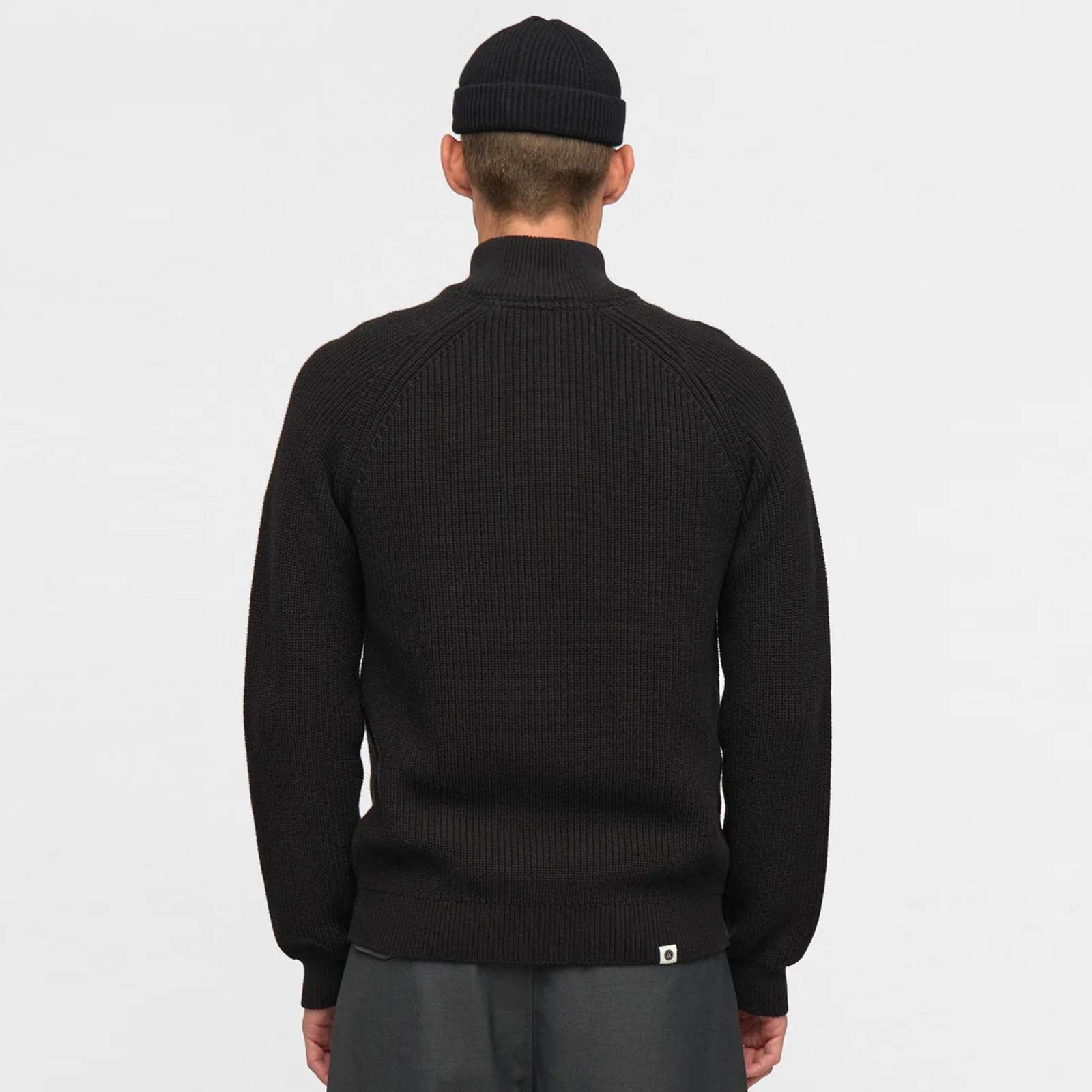 Aksune Patent Half Zip Knit caviar