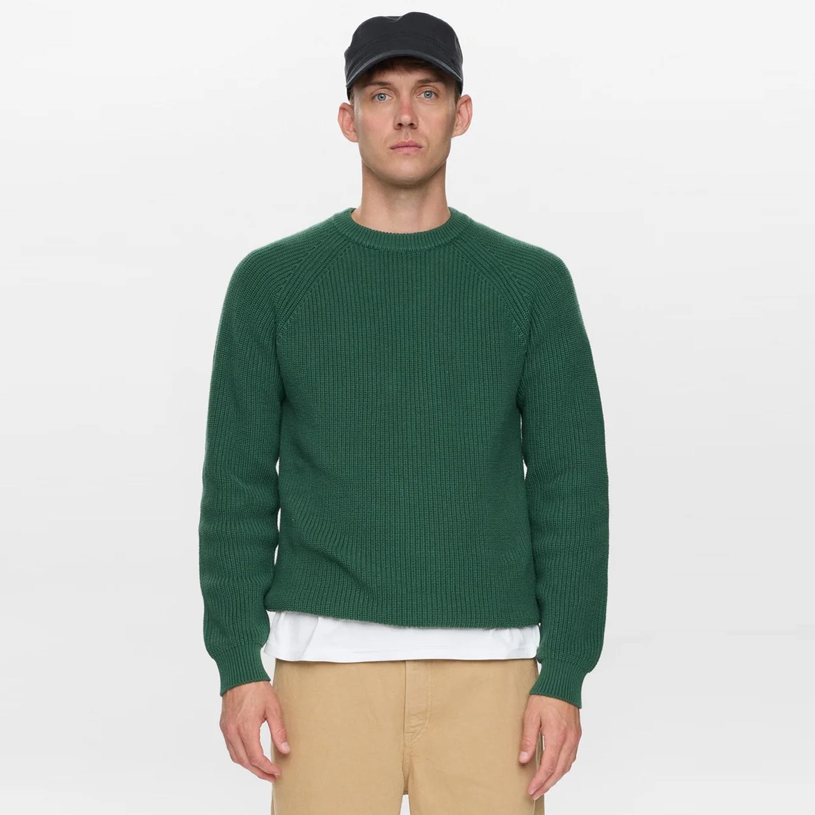 Aksune Patent Knit Jumper hunter green