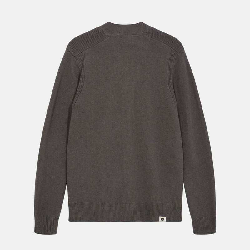 Aksvend Lambswool Cardigan granite gray Anerkjendt