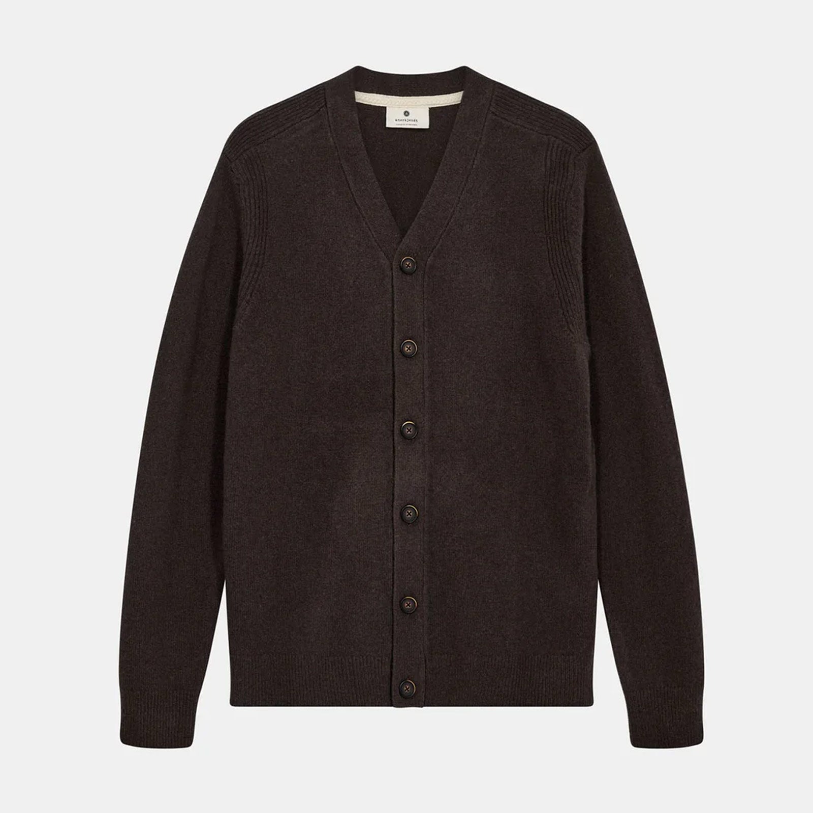 Aksvend Lambswool Cardigan mulch Anerkjendt