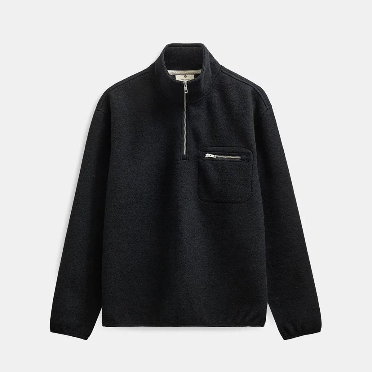 Aktoni Half Zip Boiled Wool OS caviar