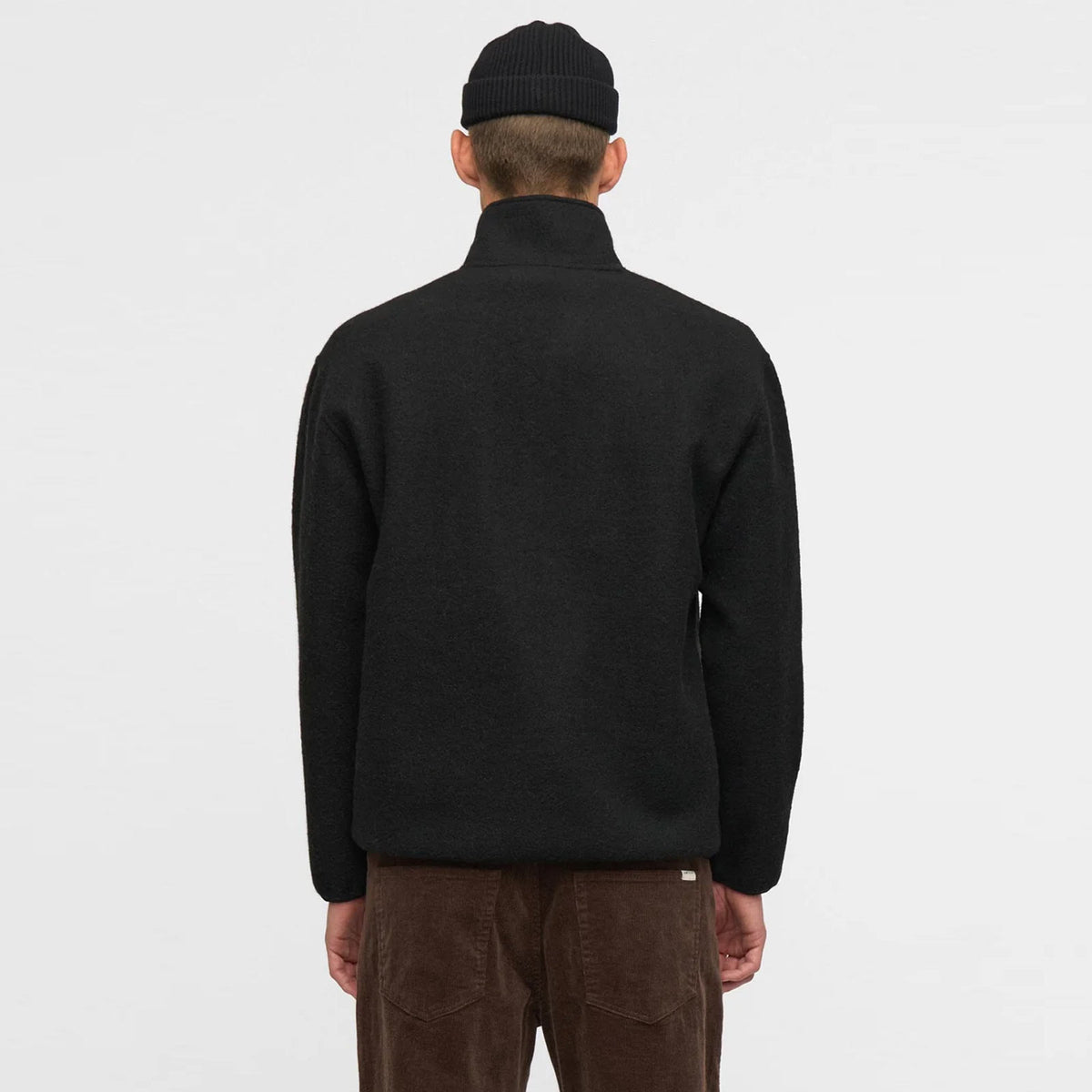 Aktoni Half Zip Boiled Wool OS caviar