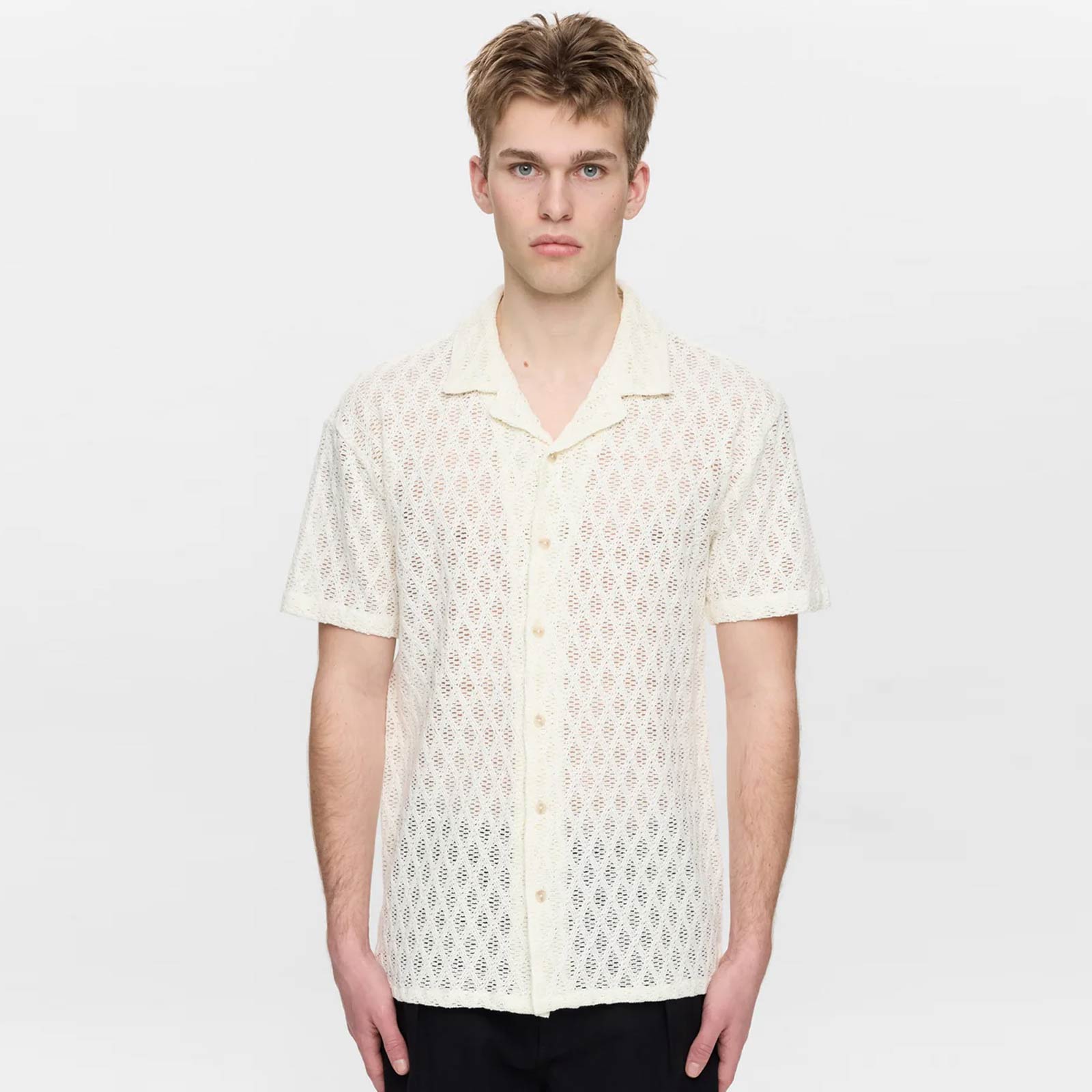 Akleander AO Lace S/S Shirt tofu Anerkjendt