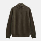 Aksune Patent Half Zip Knit forest night
