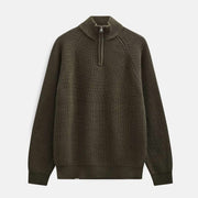 Aksune Patent Half Zip Knit forest night