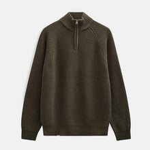 Aksune Patent Half Zip Knit forest night