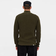 Aksune Patent Half Zip Knit forest night