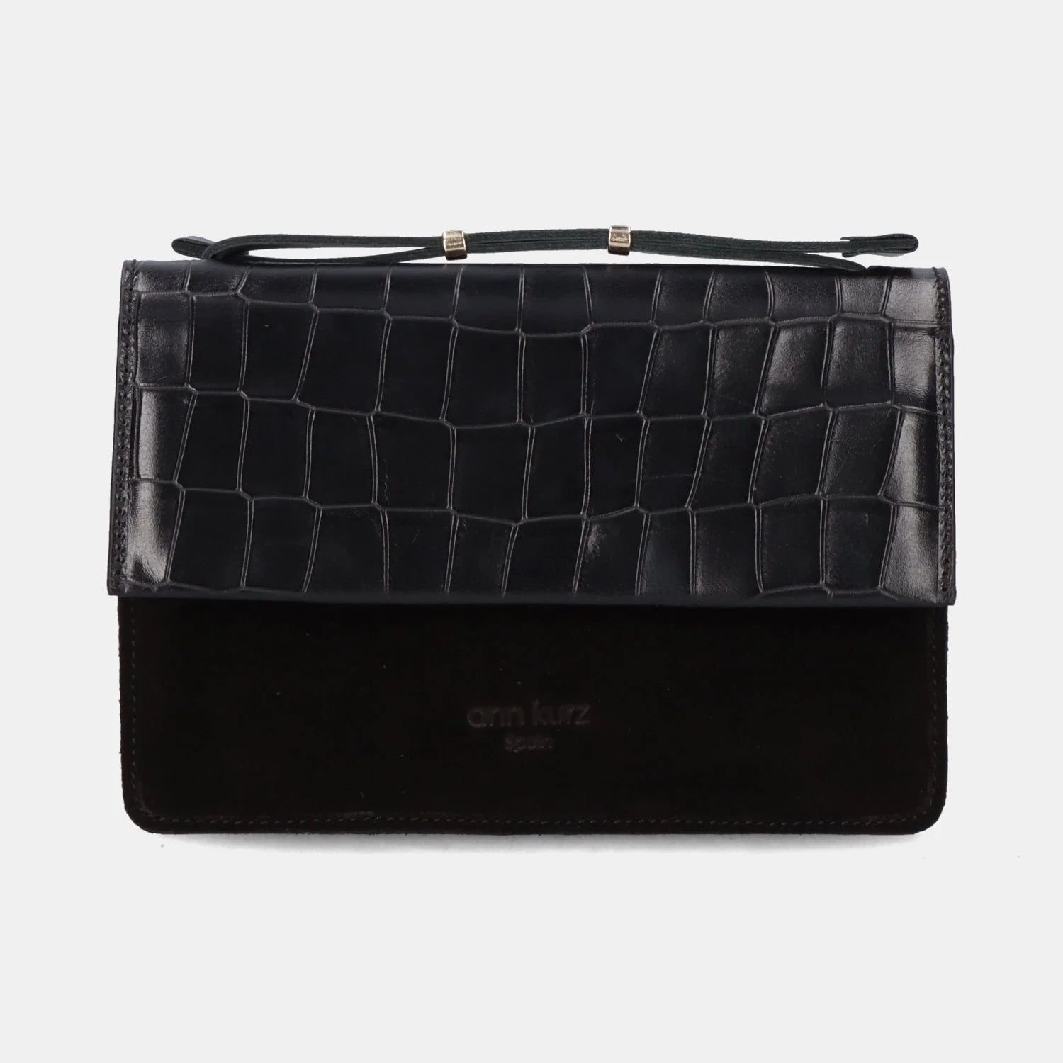 Medium Phone Bag Croco Matt Mix black