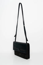 Medium Phone Bag Croco Matt Mix black
