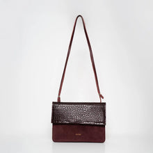Medium Phone Bag Croco Matt Mix burgundy