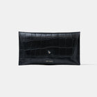 Mini Envelope Wallet Croco Matt black