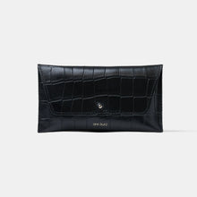 Mini Envelope Wallet Croco Matt black