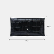 Mini Envelope Wallet Croco Matt black