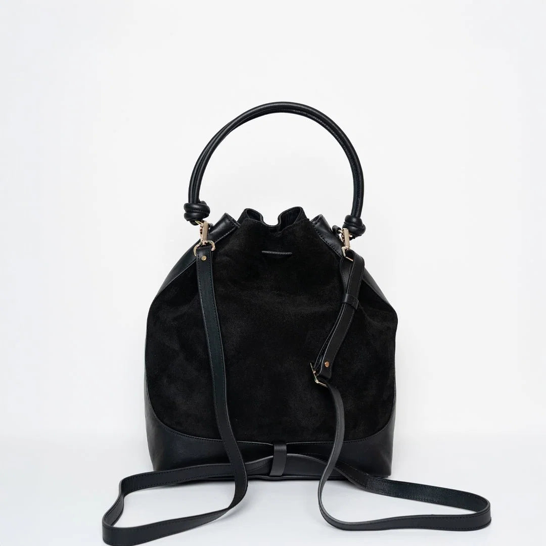Tall Saku Bag Suede Mix black