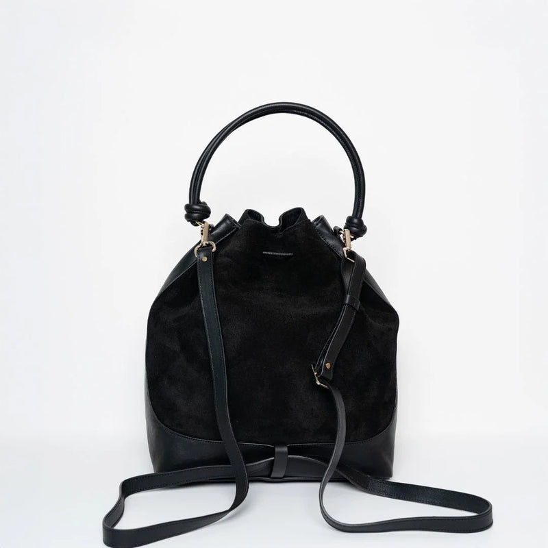 Tall Saku Bag Suede Mix black