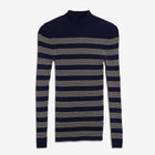 Alaania Striped Knit Sweater tinted navy/golden hay