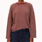 Frankaa Maarlen Stripe Sweatshirt velvet red/honey reed
