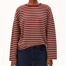 Frankaa Maarlen Stripe Sweatshirt velvet red/honey reed
