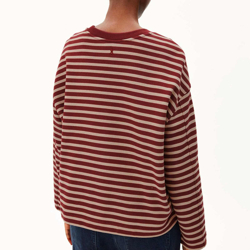 Frankaa Maarlen Stripe Sweatshirt velvet red/honey reed