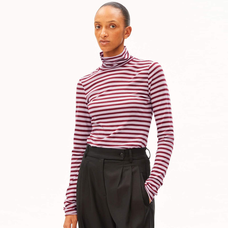 Grazilianaa Stripe TN Longsleeve moonlit lilac/velvet red