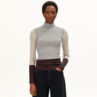 Alaania Patch Knit Sweater silver melange-sandstone