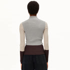 Alaania Patch Knit Sweater silver melange-sandstone