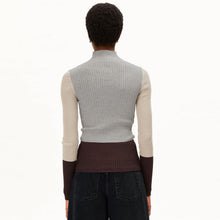 Alaania Patch Knit Sweater silver melange-sandstone