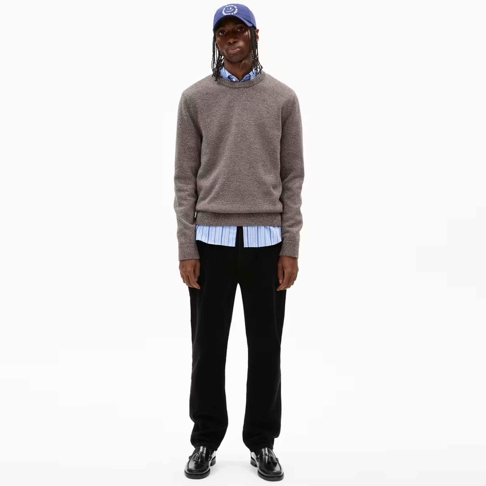 Alvaario Jumper steel mel./light oak/tree shade Armedangels