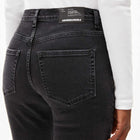 Carenaa Straight Fit Mid Waist Jeans true ebony