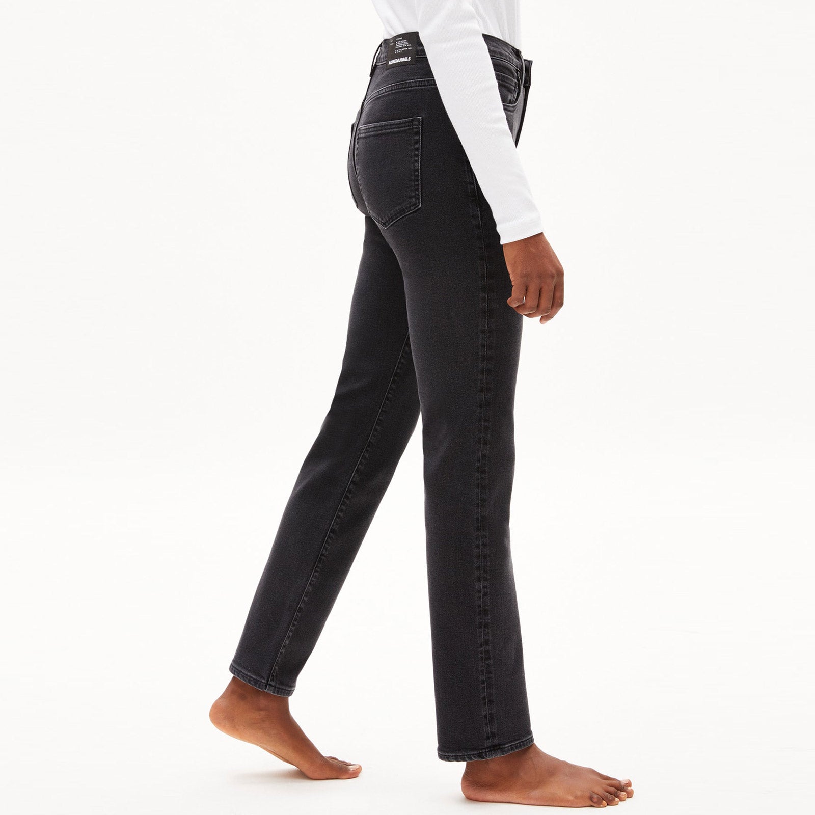 Carenaa Straight Fit Mid Waist Jeans true ebony