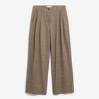 Check Wide Pleated Pant claystone/sandstone