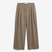 Check Wide Pleated Pant claystone/sandstone