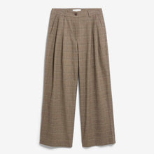 Check Wide Pleated Pant claystone/sandstone