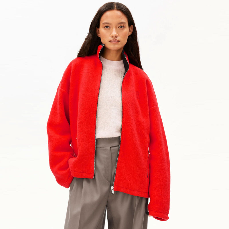 Cotton Fleece Jacket mars red Armedangels