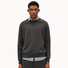 Cotton Knit Sweater mid silver melange-black