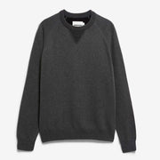 Cotton Knit Sweater mid silver melange-black