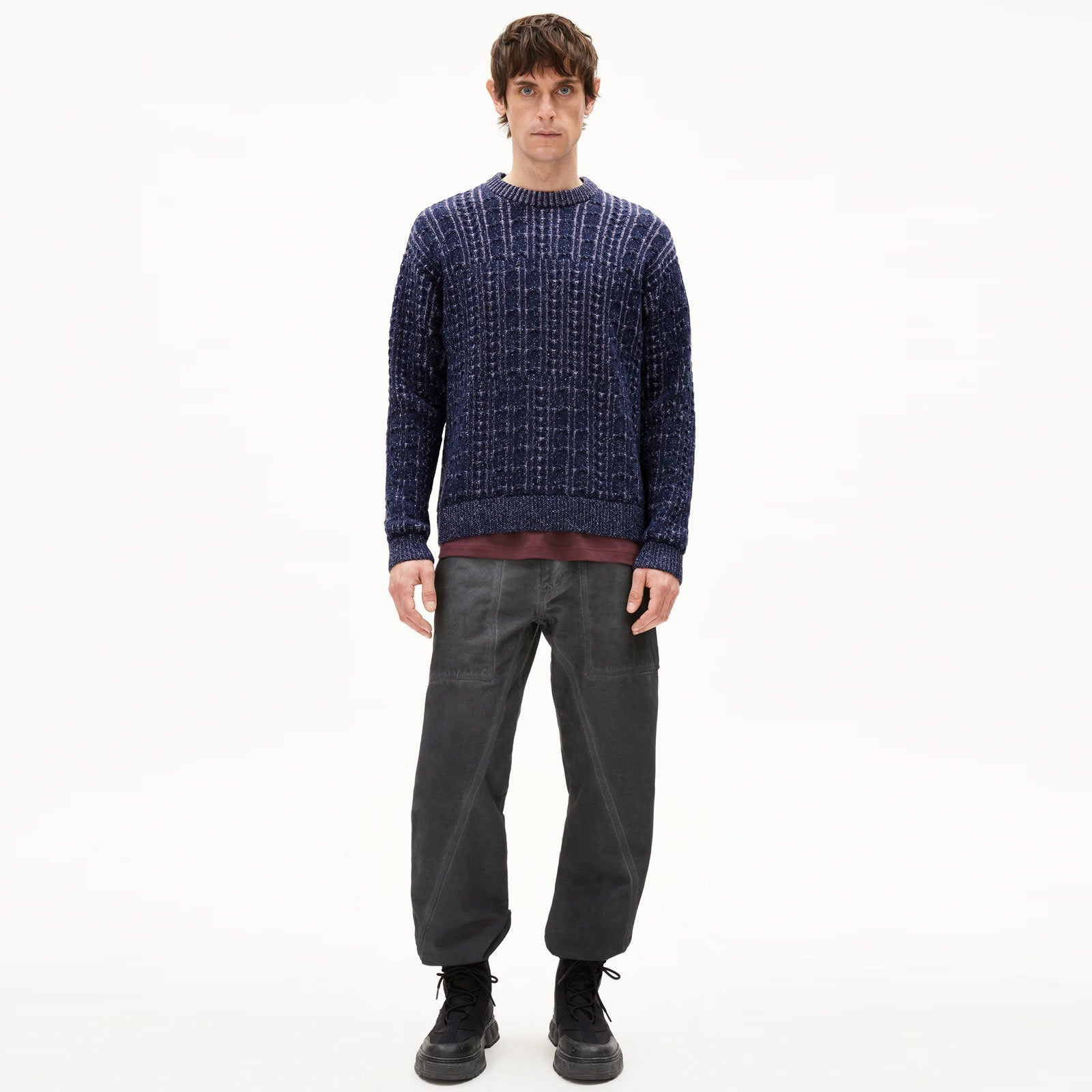 Daako Jumper night sky tweed-frozen lavender Armedangels