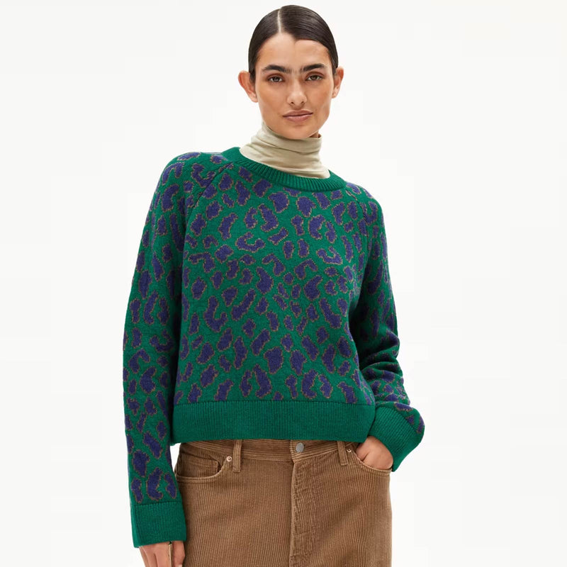 Diliriaa Leopaa Jumper emerald green Armedangels
