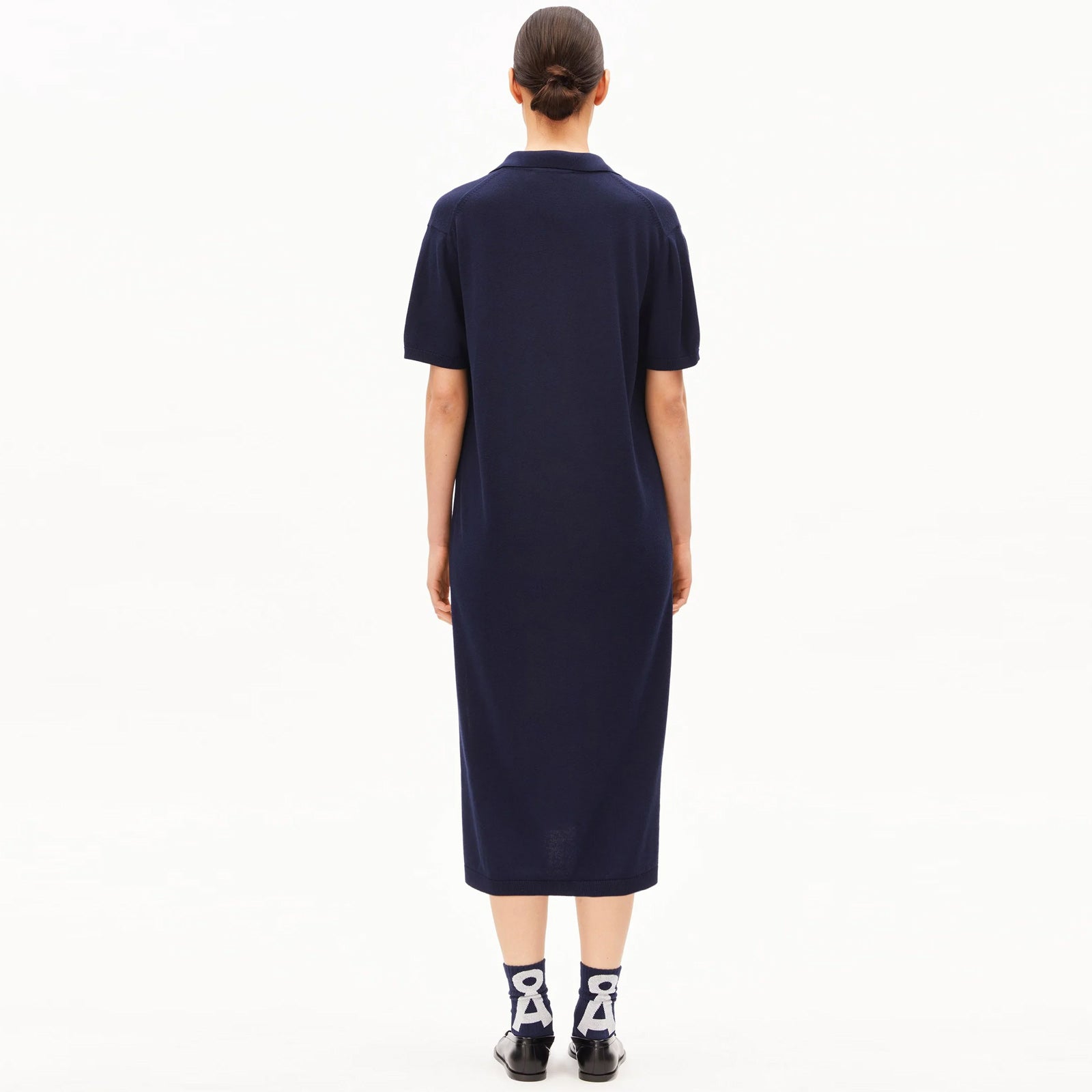 Fine Polo Knit Dress tinted navy Armedangels