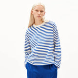Frankaa Maarlen Stripe Sweatshirt blue bloom undyed