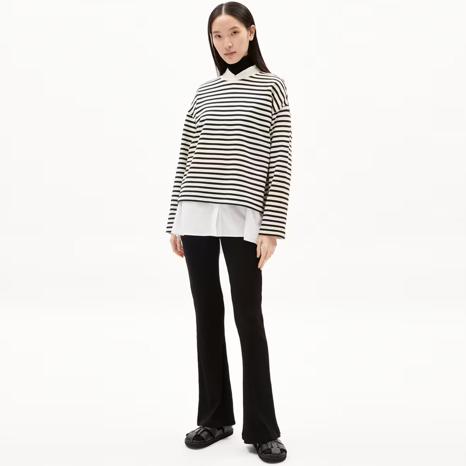 Frankaa Maarlen Stripe Sweatshirt undyed/black