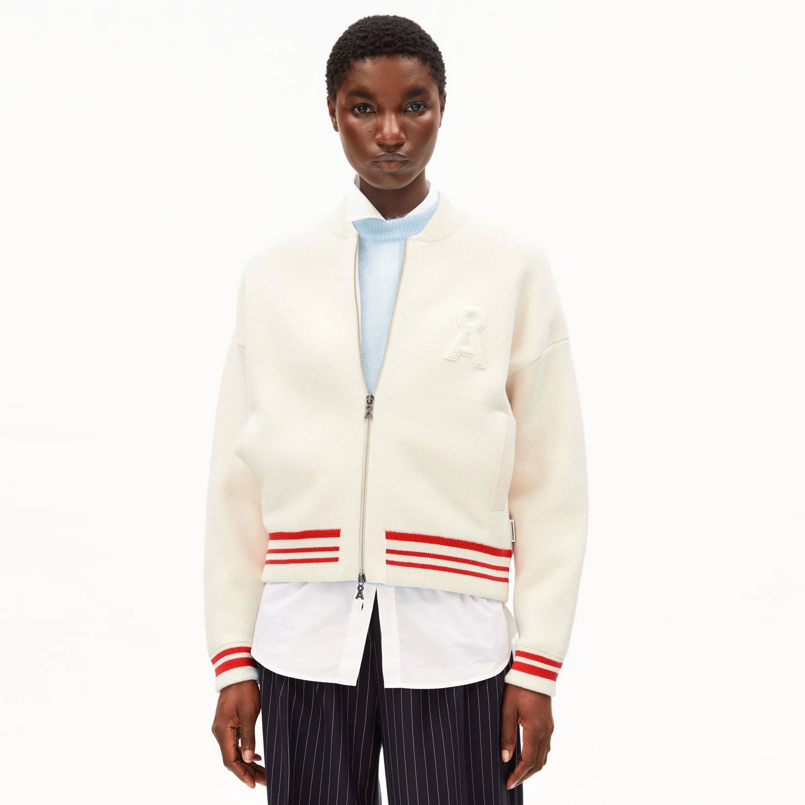 Iconic Å Bomber Jacket oatmilk/mars red