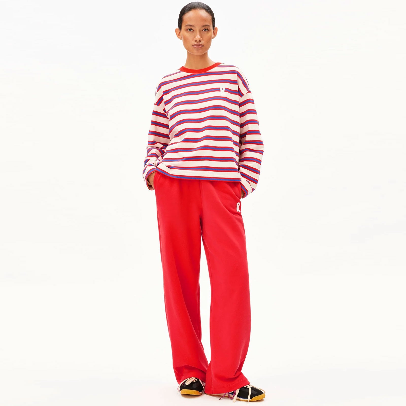 Iconic Å Frankaa Bold Sweatshirt undyed/mars red/dynamo blue Armedangels